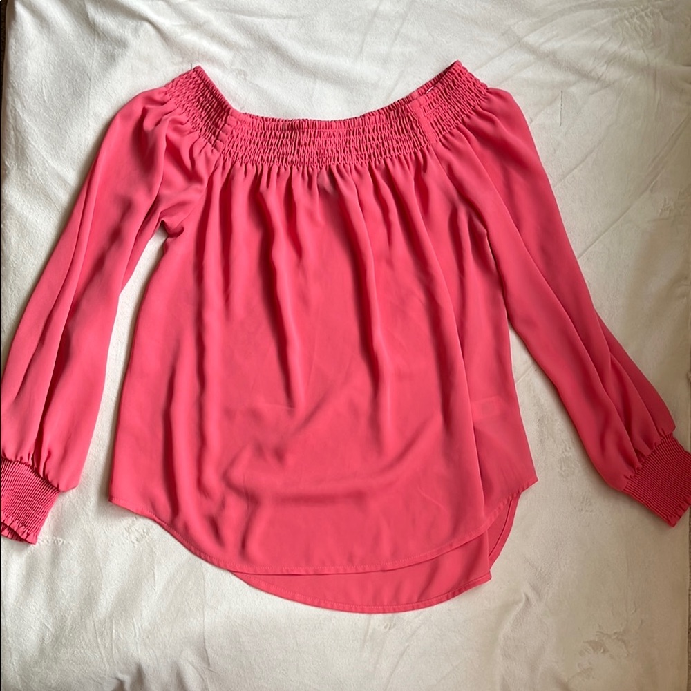 Women's Off-Shoulder Top - Coral